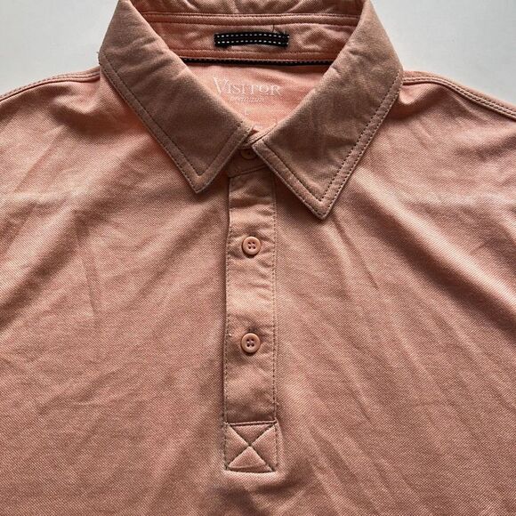 Visitor Premium Contrast Stictch Performance Polo Tagged Mens L Fits M - Picture 3 of 8